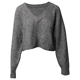 3.1 Phillip Lim-3.1 Phillip Lim V-Neck Sweater Top in Grey Polyamide-Grey