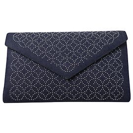 Alaïa Studded Envelope Clutch in Blue Denim  Blue