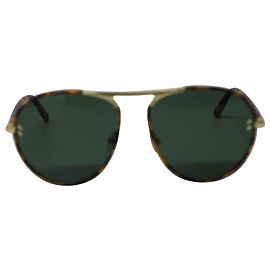 Stella Mc Cartney Stella McCartney Leopard Frame Aviator Sunglasses in Brown Plastic Brown
