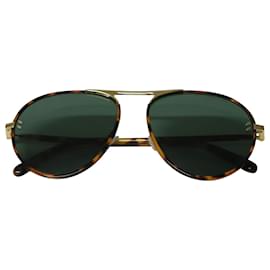 Stella Mc Cartney-Stella McCartney Leopard Frame Aviator Sunglasses in Brown Plastic-Brown