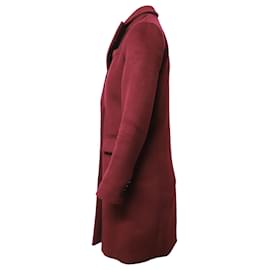 Michael Kors-Abrigo de fieltro con botonadura en lana color burdeos de Michael Kors-Burdeos