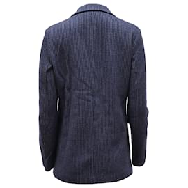 Harris Wharf London-Harris Wharf London Blazer in Navy Blue Wool-Blue