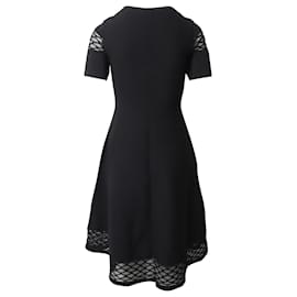 Maje-Maje Dress with Sheer Knit Design in Black Viscose-Black