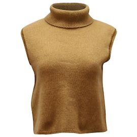The Row Giselle Top sem mangas em Camel Cashmere Outro Amarelo
