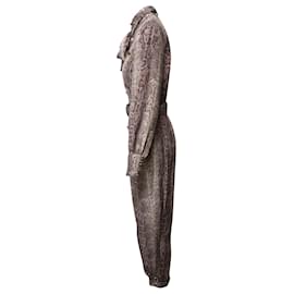 Zimmermann-Zimmermann Snake Skin Print Jumpsuit in Multicolor Crepe de Chine-Multiple colors