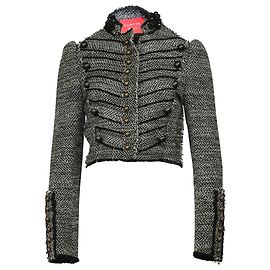 Lanvin Cropped-Tweed-Blazer aus schwarzer Viskose Schwarz