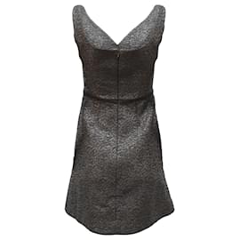 Proenza Schouler-Proenza Schouler Jacquard-Minikleid mit V-Ausschnitt aus schwarzem Polyester-Schwarz