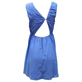 Alice + Olivia-Alice + Olivia Jena Kleid mit offenem Rücken aus blauem Polyester-Blau