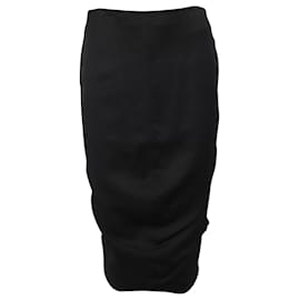 Emporio Armani-Emporio Armani Draped Pencil Skirt in Black Viscose-Black