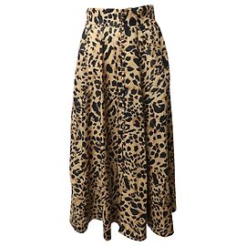 Falda midi con estampado de leopardo en lino multicolor de Zimmermann Multicolor