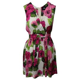Dolce & Gabbana Robe Florale en Soie Multicolore Autre Imprimé python