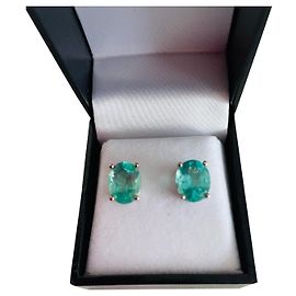 Autre Marque StyleRocks Boucles d'oreilles Apatite Or Blanc 9ct Vert