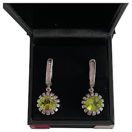 Autre Marque-Earrings-Silvery,Green