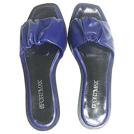 Sportmax blue leather sandals Blue