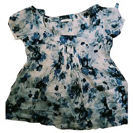 Autre Marque Blusa in seta blu Biscote Blu