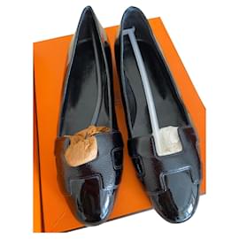 Hermès-Hermes Nice Ballerine Chaussures plates Femme-Noir