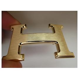 Hermès-Hems Gürtelschnalle 5382 gebürstetes Goldmetall 32mm neu-Gold hardware