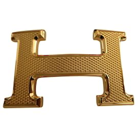 Hermès-Hermès-Schnalle 5382 in guillochiertem vergoldetem Metall für ein Glied von 32mm neu-Gold hardware