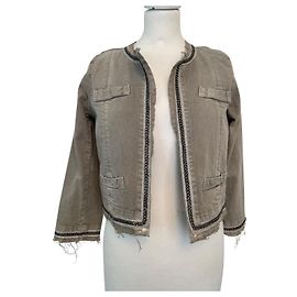 Chaqueta Current Elliott de algodón gris con cadena de metal Gris