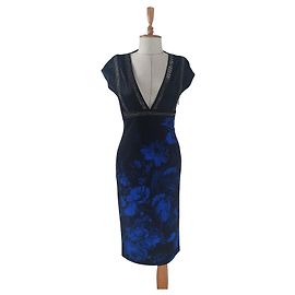 Robe bleue en viscose Roberto Cavalli Noir Bleu