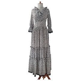 Robe Maxi Three Floors Fashion Multicolore Polyester Multicolore