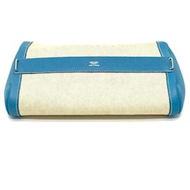 Hermès-[Used] HERMES Hermes Equi Pouch Second Bag Clutch Bag Toile Ash / Taurillon Clemence Ladies-Blue