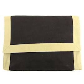 Hermès-[Used] Clutch bag Pouch Black x Beige Tapido Cell Hermes-Black,Beige