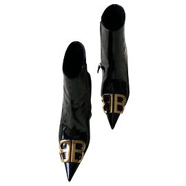 Botines Balenciaga BB de charol negro 35 Negro