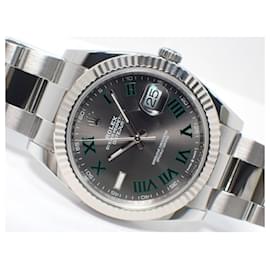 Rolex-Rolex Datejust41 Oyster Bracelet gray/ green Roman 126334 Mens-White