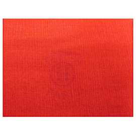 Hermès-NEW STOLE HERMES PLUME CASHMERE & RED SILK SCARF FOULARD NEW SCARF-Red