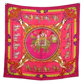 Hermès NUOVA SCIARPA HERMES CAPARACONS DA FRANCIA E INDIA CARRE 90 Sciarpa seta Fuschia