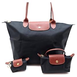 Longchamp-NEUE LONGCHAMP LE PLIAGE ORIGINALTASCHE L189908900 + KOFFER & GELDBÖRSE-Schwarz