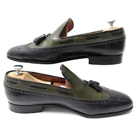 JM Weston-JM WESTON SHOES 181 PomPom loafers 10D 44 TWO-TONE LEATHER SHOES-Other