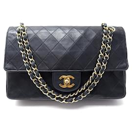Chanel-VINTAGE CHANEL CLASSIC TIMELESS HANDBAG BLACK QUILTED LEATHER HAND BAG-Black