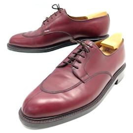 JM Weston-JM WESTON HALF HUNTING SHOES 10D 44 BURGUNDY LEATHER + SHOES-Dark red