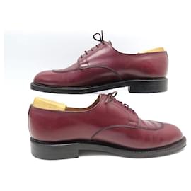 JM Weston-JM WESTON HALF HUNTING SHOES 10D 44 BURGUNDY LEATHER + SHOES-Dark red