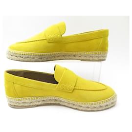 Hermès-NINE HERMES TRIP SHOES 41 H ESPADRILLES211138Z YELLOW SUEDE SUEDE SHOES-Yellow