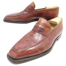 Tênis CHRISTIAN DIOR STEFANOBI 11 45 LOAFERS DE COURO MARROM Marrom