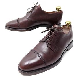 SCARPE JOHN LOBB RUSSELL 7E 41 DERBY PUNTA DRITTA IN PELLE MARRONE Marrone