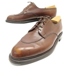 JM Weston-JM WESTON DERNY HALF HUNTING SHOES 598 10E 44 BROWN LEATHER SHOWER TREE-Brown