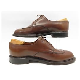 JM Weston-JM WESTON DERNY HALF HUNTING SHOES 598 10E 44 BROWN LEATHER SHOWER TREE-Brown