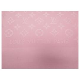Louis Vuitton-LOUIS VUITTON MONOGRAM M CHALE76632 PINK SILK & WOOL + SCARF BOX-Pink
