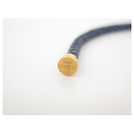 Fred-BRACCIALE FRED CABLE FORCE 10 GM 15cm 6B1060 IN ACCIAIO ORO BLU NUOVO-Blu