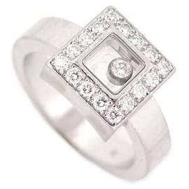 Chopard-ANEL DE DIAMANTE FELIZ DE CHOPARD 82/2896-20 taille 54 OURO BRANCO 18K Diamond Ring-Prata