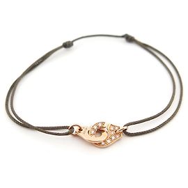 DINH VAN ALGEMAS R PULSEIRA8 Rosa ouro 18K E DIAMANTES NO CORDÃO + CAIXA Dourado