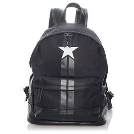 Givenchy schwarzer Stern-Nylon-Rucksack Schwarz Weiß