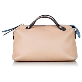 Fendi-Fendi Brown Medium By The Way Cartable en cuir-Marron,Beige
