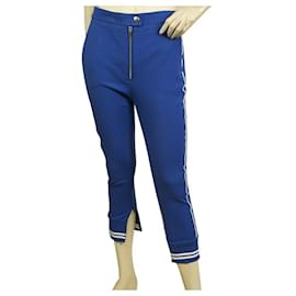 Dondup-Pantalon court en viscose bleu Dondup w. taille de la fermeture éclair à la cheville 40-Bleu