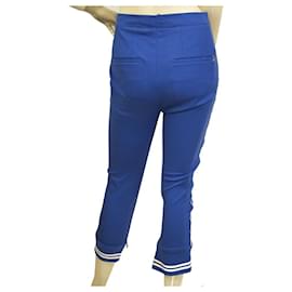 Dondup-Pantalon court en viscose bleu Dondup w. taille de la fermeture éclair à la cheville 40-Bleu