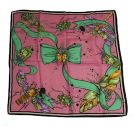 Dsquared2-Dsquared 2 Multicolor Square Silk Scarf Jeweled Bugs colorful print-Multiple colors